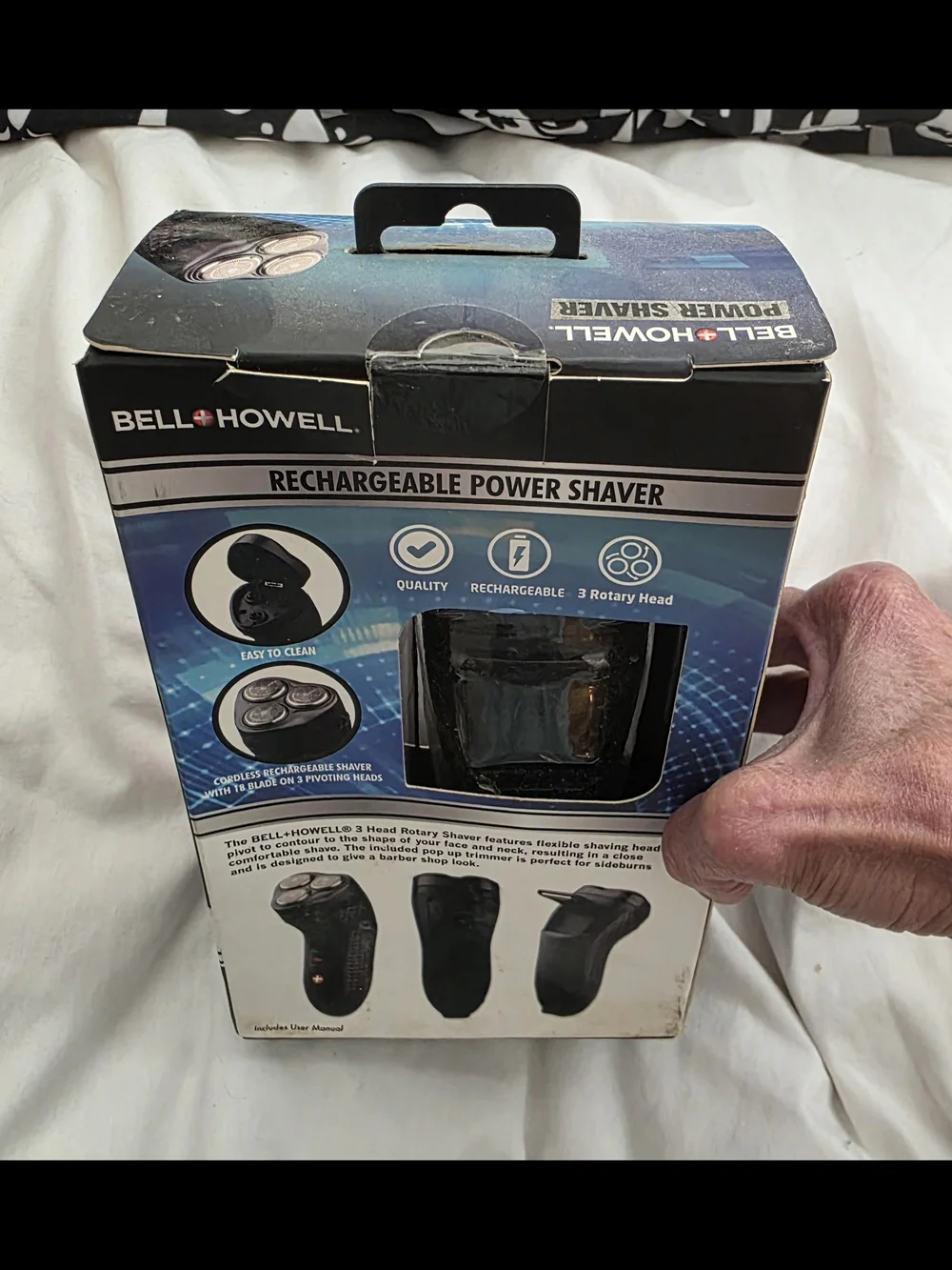 New Power Shaver Rechargeable Mens Shaver - Black